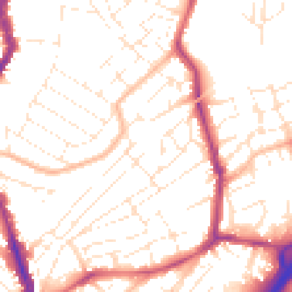 Daytime road noise heatmap for BS6 5BB