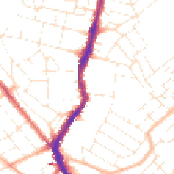 Daytime road noise heatmap for BS6 5BD