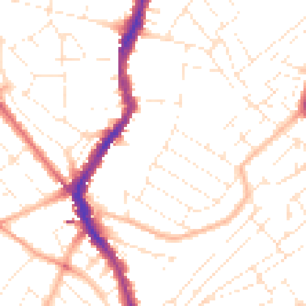 Daytime road noise heatmap for BS6 5BH