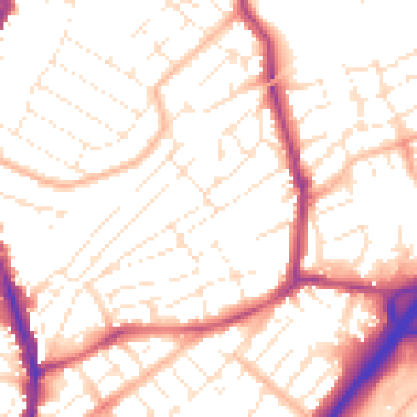 Daytime road noise heatmap for BS6 5DE