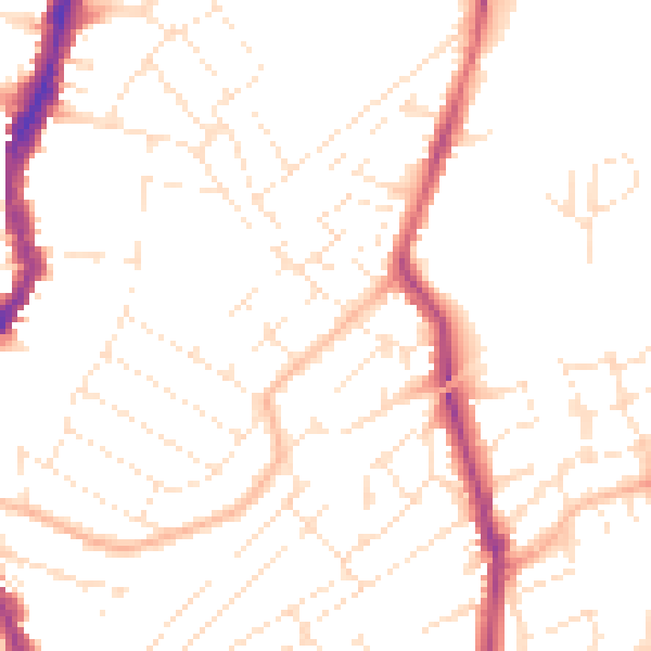 Daytime road noise heatmap for BS6 5DH