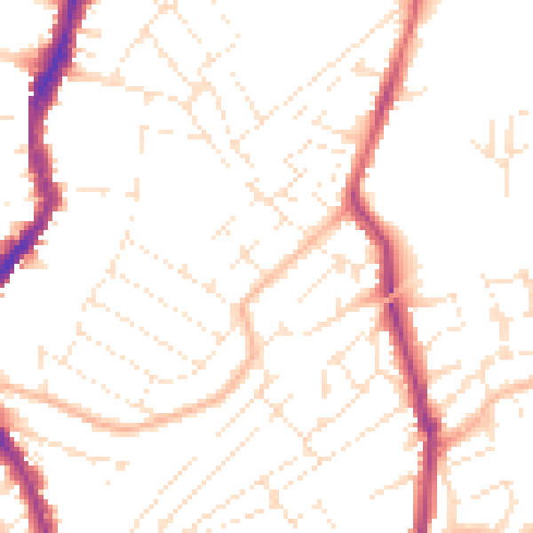 Daytime road noise heatmap for BS6 5DR