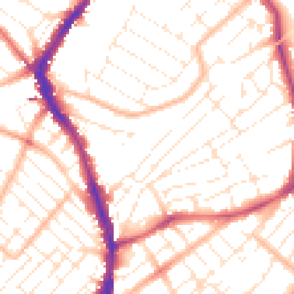 Daytime road noise heatmap for BS6 5EF