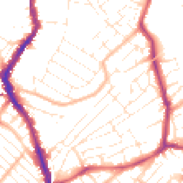 Daytime road noise heatmap for BS6 5EZ