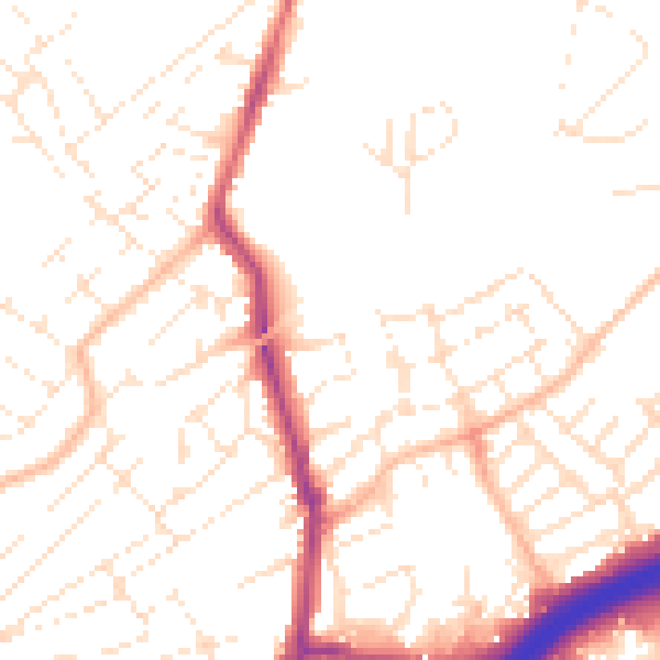 Daytime road noise heatmap for BS6 5JJ