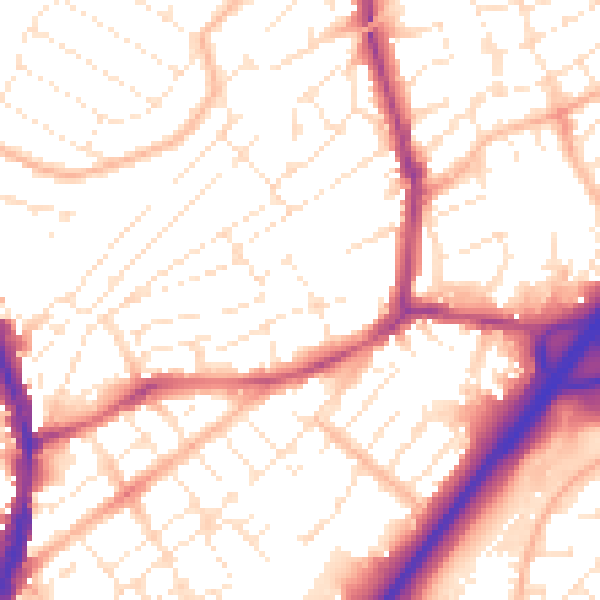 Daytime road noise heatmap for BS6 5LR