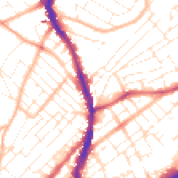Daytime road noise heatmap for BS6 5RL