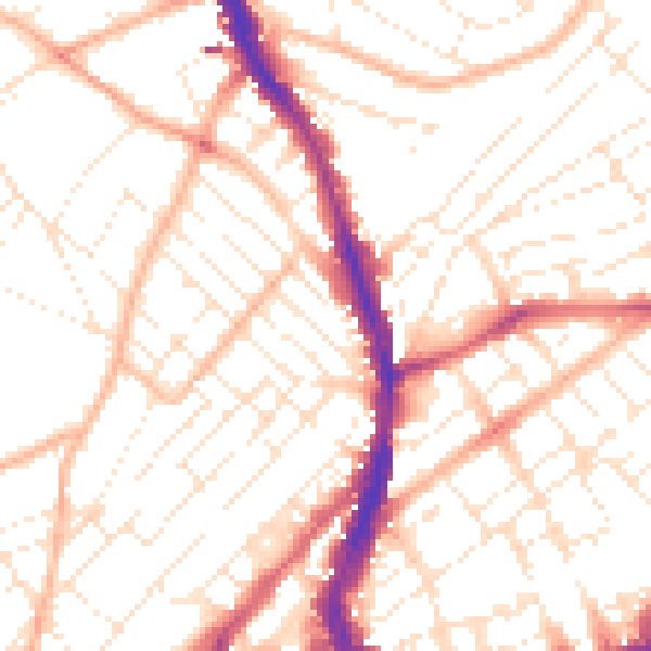 Daytime road noise heatmap for BS6 5SH