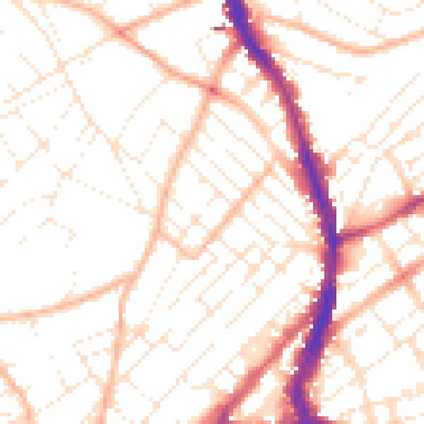 Daytime road noise heatmap for BS6 5TB