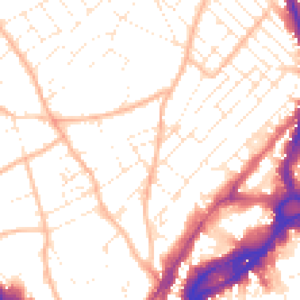 Daytime road noise heatmap for BS6 5UB
