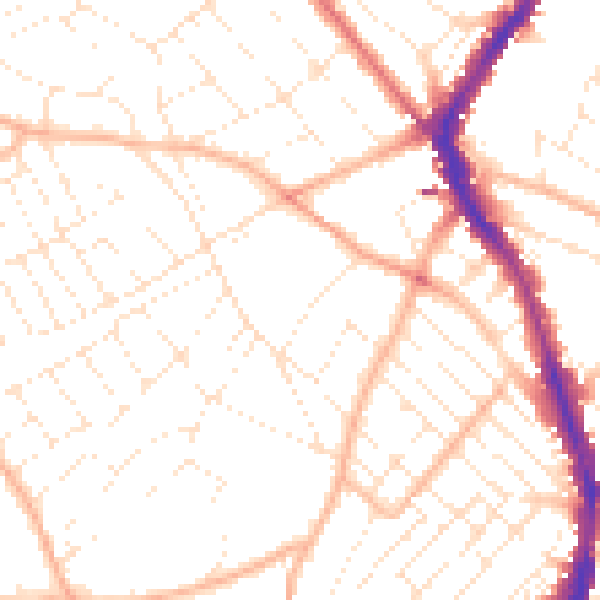 Daytime road noise heatmap for BS6 6AH