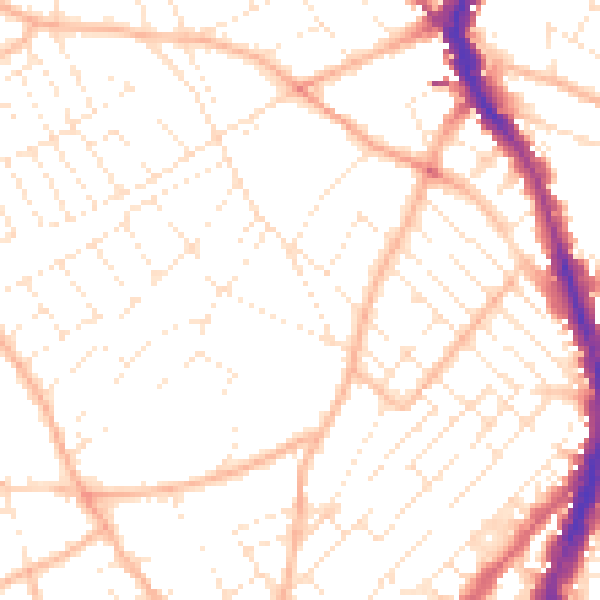 Daytime road noise heatmap for BS6 6AL