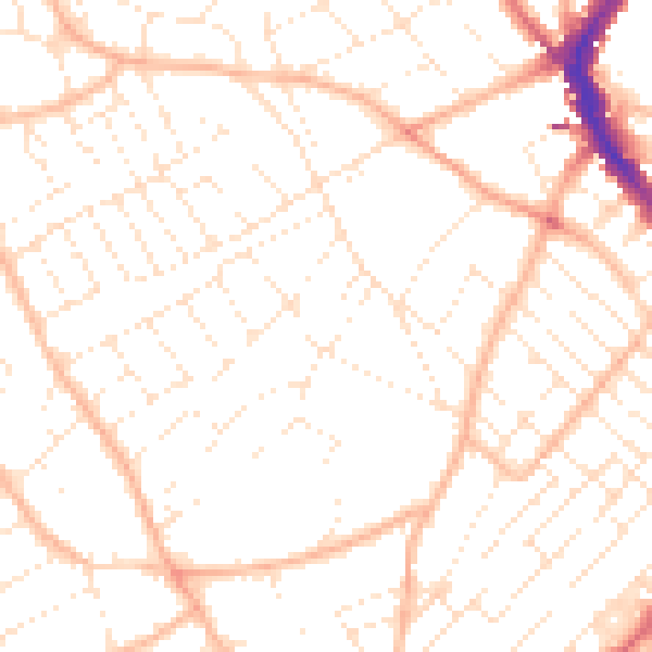 Daytime road noise heatmap for BS6 6BL