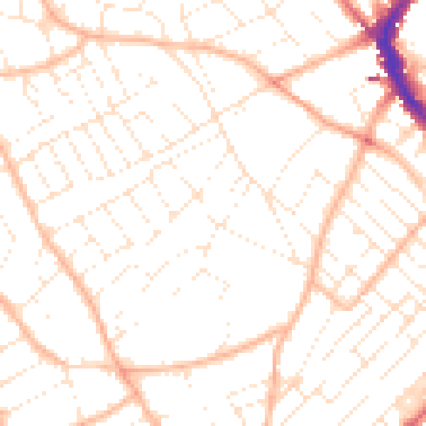 Daytime road noise heatmap for BS6 6BX
