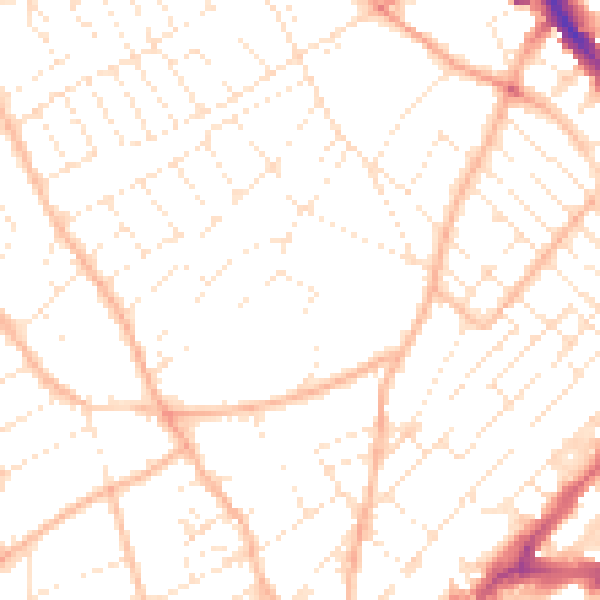 Daytime road noise heatmap for BS6 6BZ