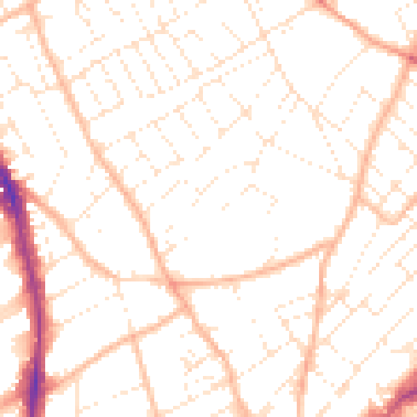Daytime road noise heatmap for BS6 6DU