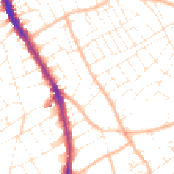 Daytime road noise heatmap for BS6 6HE