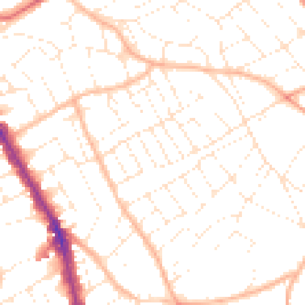 Daytime road noise heatmap for BS6 6NU