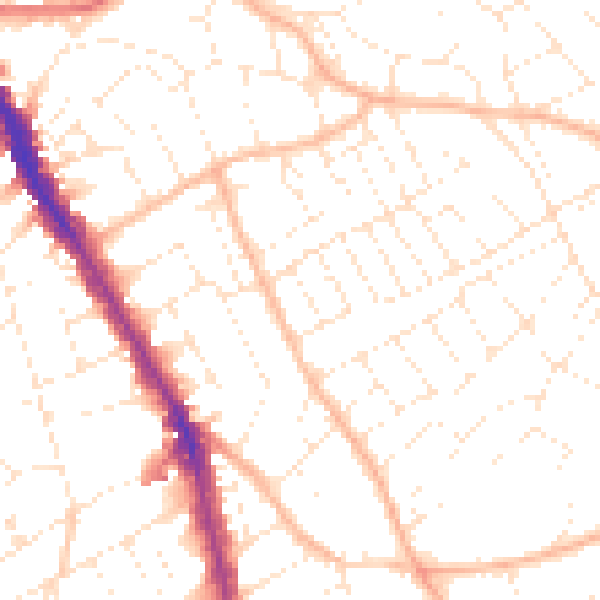 Daytime road noise heatmap for BS6 6PB
