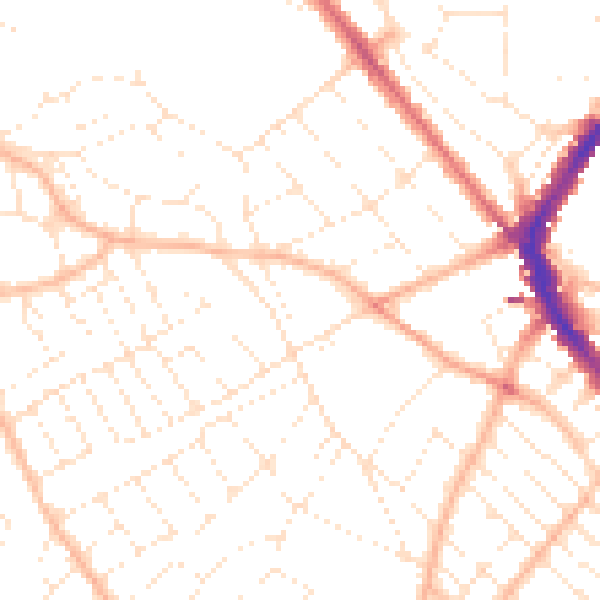 Daytime road noise heatmap for BS6 6PP