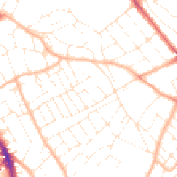 Daytime road noise heatmap for BS6 6QB