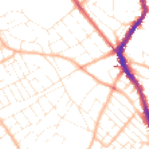 Daytime road noise heatmap for BS6 6QP