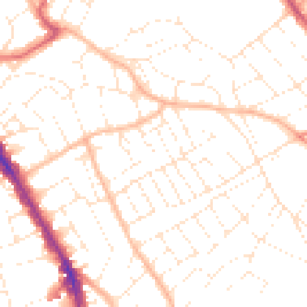 Daytime road noise heatmap for BS6 6QW