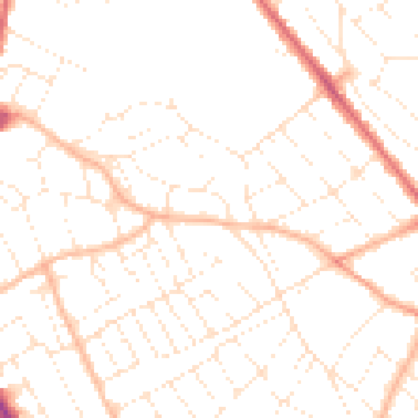 Daytime road noise heatmap for BS6 6QY