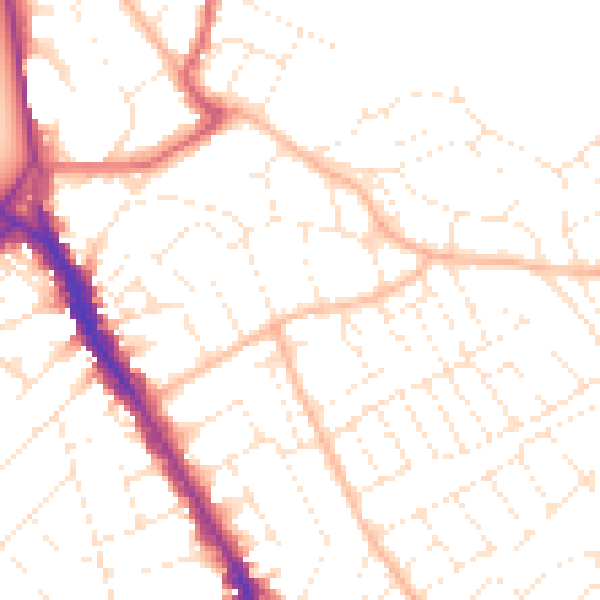 Daytime road noise heatmap for BS6 6RL