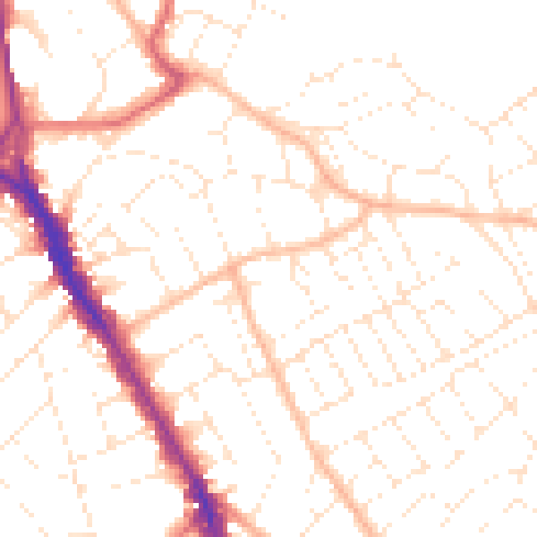 Daytime road noise heatmap for BS6 6RP