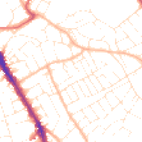 Daytime road noise heatmap for BS6 6RR