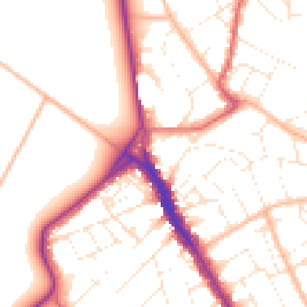 Daytime road noise heatmap for BS6 6UR