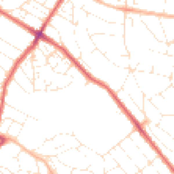 Daytime road noise heatmap for BS6 7DH