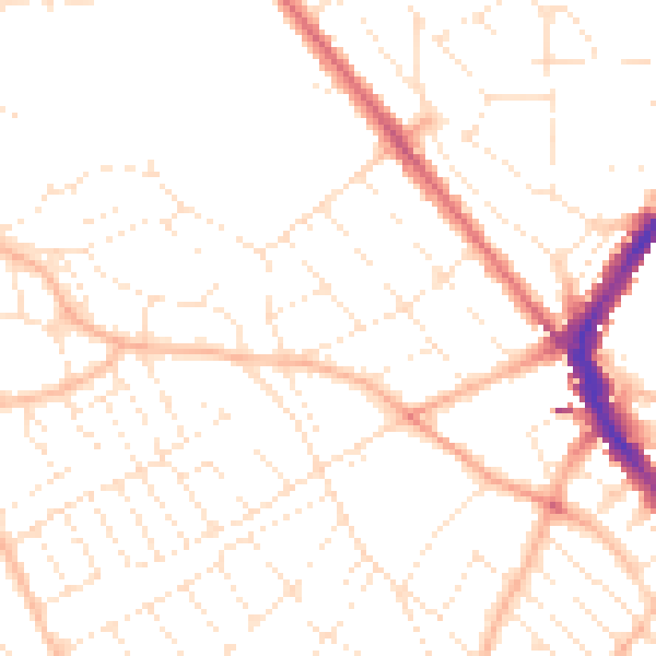 Daytime road noise heatmap for BS6 7DP