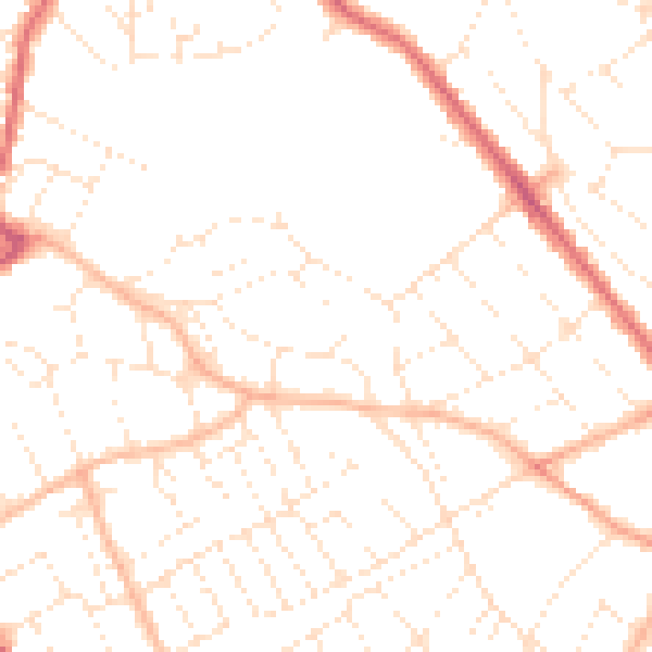 Daytime road noise heatmap for BS6 7EN