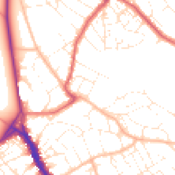 Daytime road noise heatmap for BS6 7HP