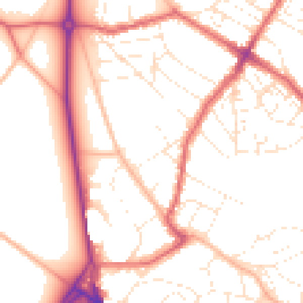 Daytime road noise heatmap for BS6 7JL