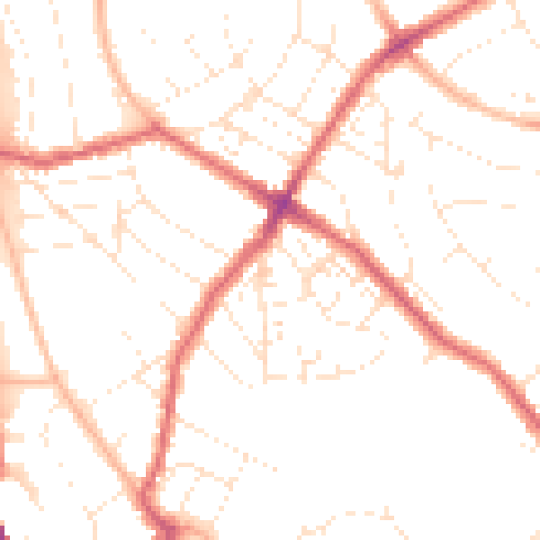 Daytime road noise heatmap for BS6 7LH