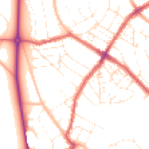 Daytime road noise heatmap for BS6 7LS