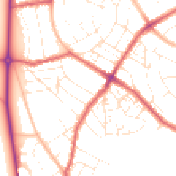 Daytime road noise heatmap for BS6 7NG