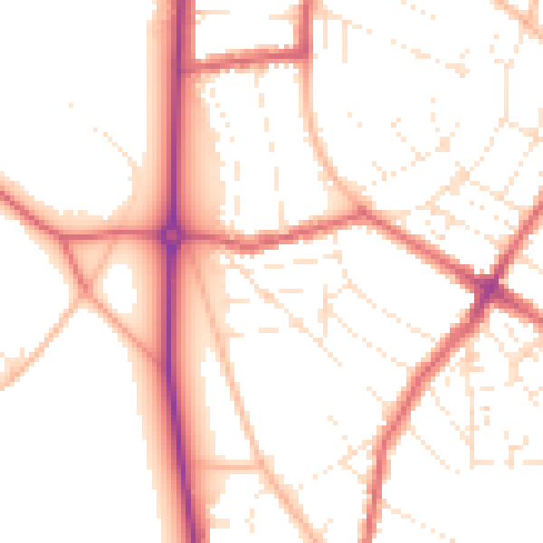 Daytime road noise heatmap for BS6 7PJ