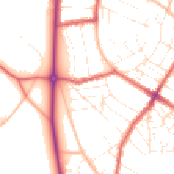 Daytime road noise heatmap for BS6 7PQ