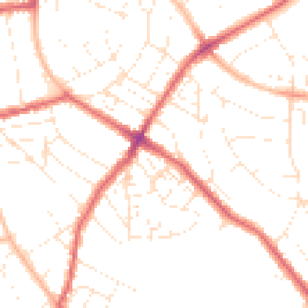 Daytime road noise heatmap for BS6 7RJ