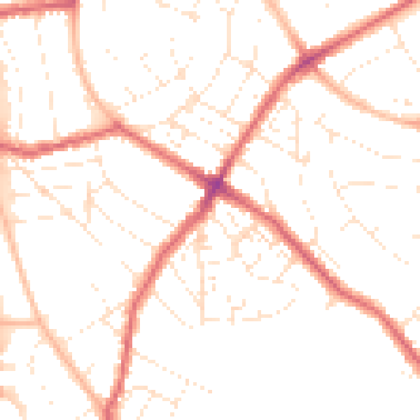 Daytime road noise heatmap for BS6 7SL
