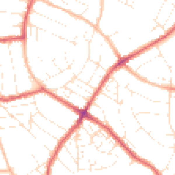 Daytime road noise heatmap for BS6 7SR