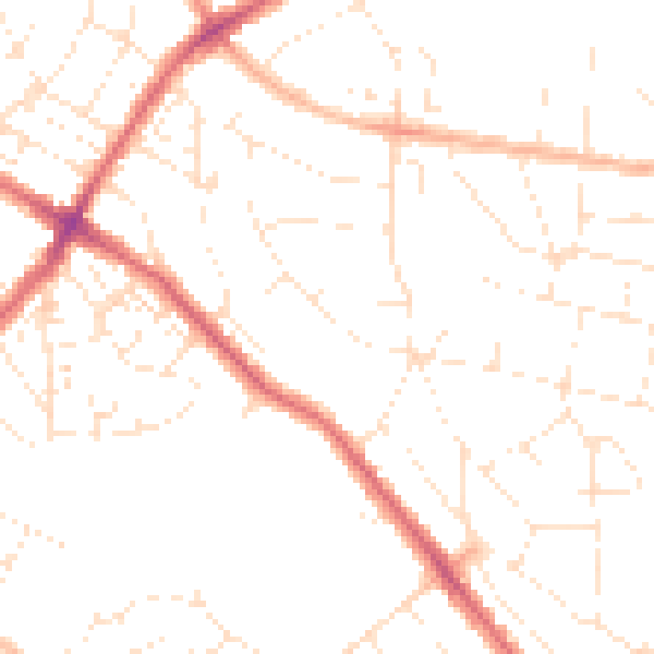 Daytime road noise heatmap for BS6 7TW