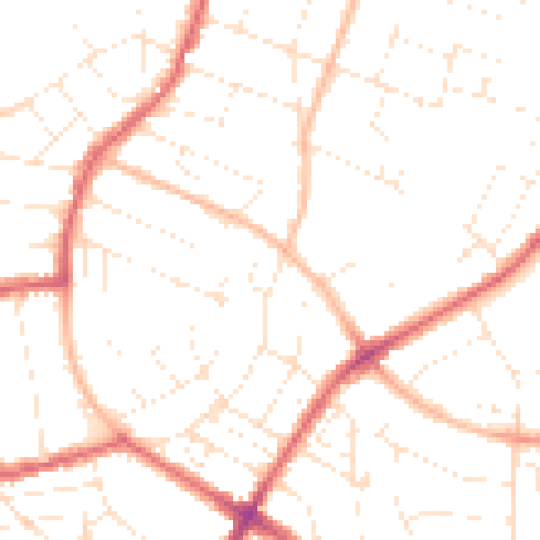 Daytime road noise heatmap for BS6 7XB