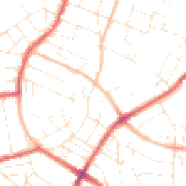 Daytime road noise heatmap for BS6 7XD