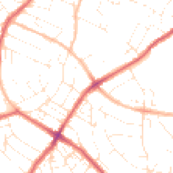 Daytime road noise heatmap for BS6 7XP