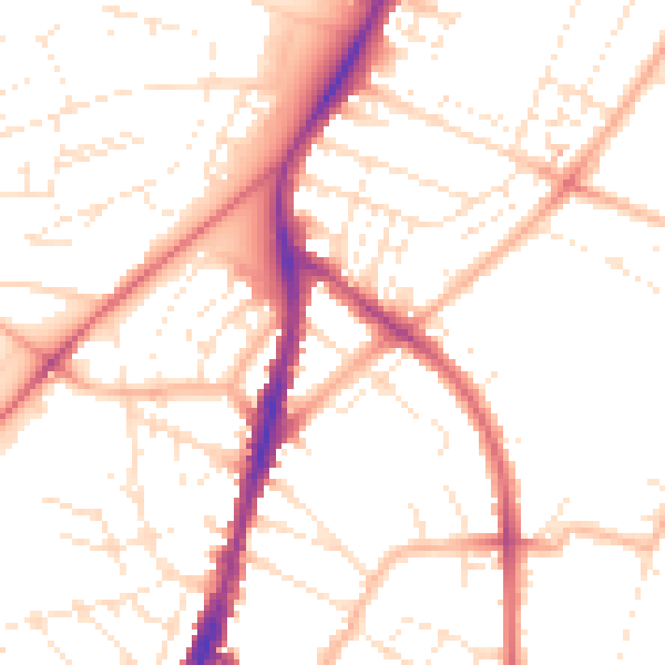 Daytime road noise heatmap for BS7 0AH